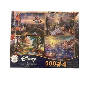 Disney Thomas Kinkade Combo 500 Piece 4 Jigsaw Puzzle Set